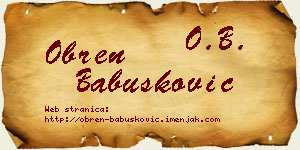 Obren Babušković vizit kartica